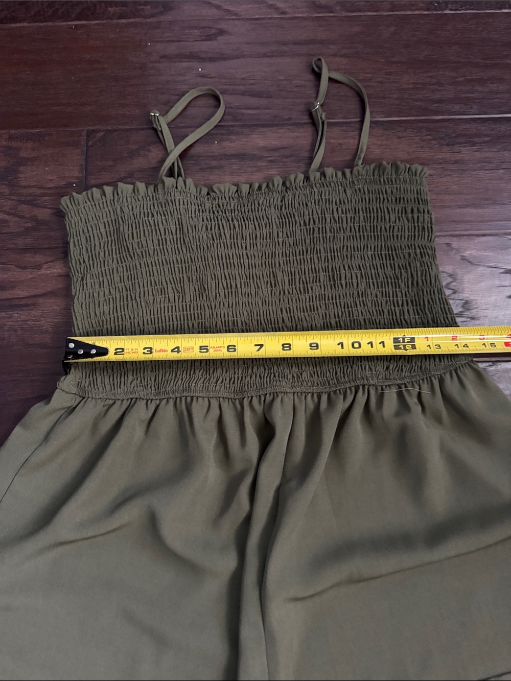 Cupshe Olive Smocked Wide-Leg Jumpsuit with Pockets - Picture 2 of 5